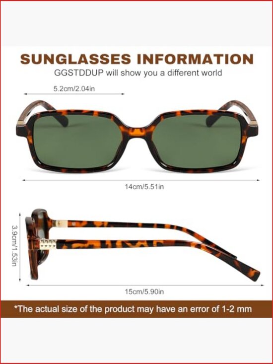 4 Pack Retro Oval Rectangular Sunglasses Small Vintage UV Protection main image 4
